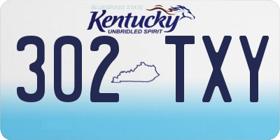 KY license plate 302TXY