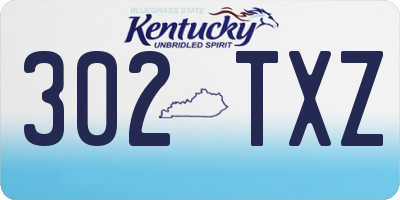 KY license plate 302TXZ