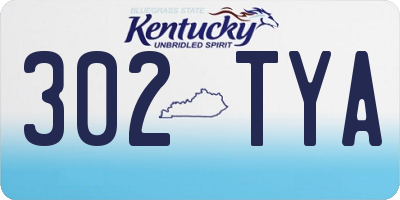 KY license plate 302TYA