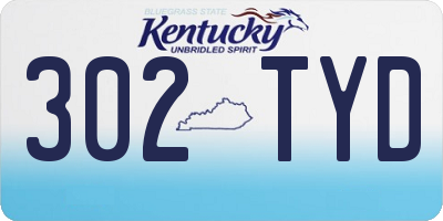 KY license plate 302TYD