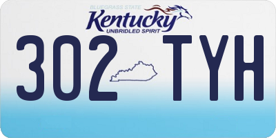 KY license plate 302TYH