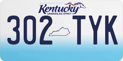 KY license plate 302TYK