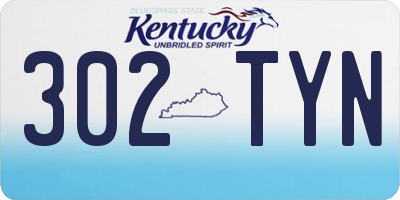 KY license plate 302TYN