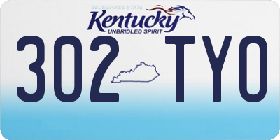 KY license plate 302TYO