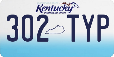 KY license plate 302TYP