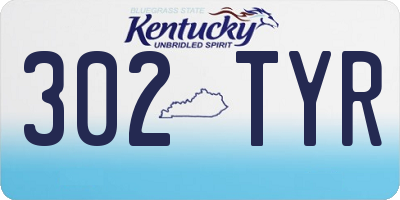KY license plate 302TYR