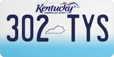 KY license plate 302TYS