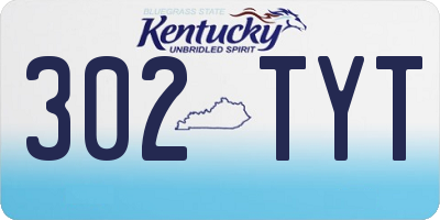 KY license plate 302TYT