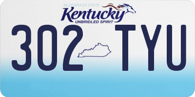 KY license plate 302TYU