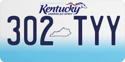 KY license plate 302TYY