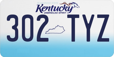 KY license plate 302TYZ