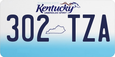 KY license plate 302TZA