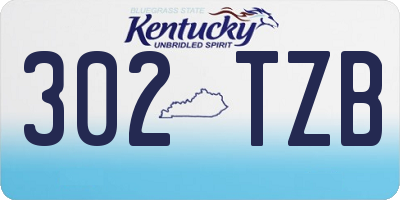 KY license plate 302TZB