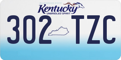 KY license plate 302TZC