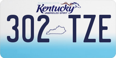 KY license plate 302TZE