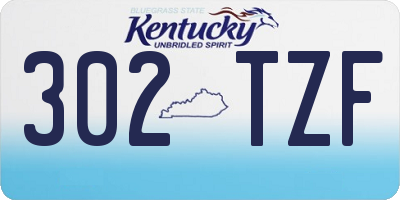 KY license plate 302TZF