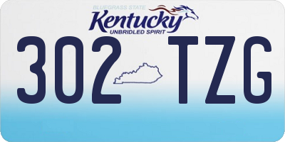 KY license plate 302TZG