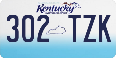 KY license plate 302TZK
