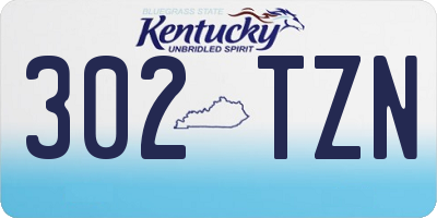 KY license plate 302TZN