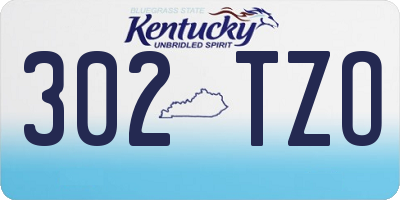 KY license plate 302TZO