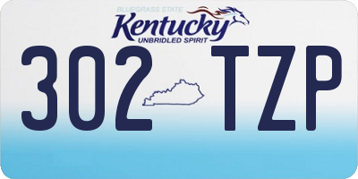 KY license plate 302TZP