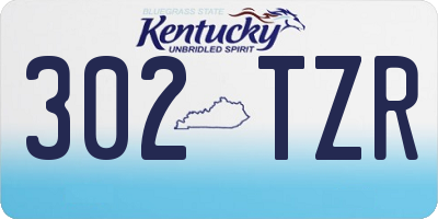 KY license plate 302TZR