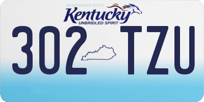 KY license plate 302TZU