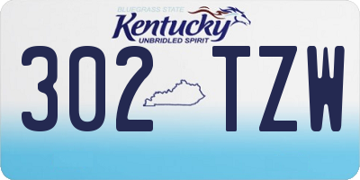 KY license plate 302TZW