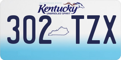 KY license plate 302TZX