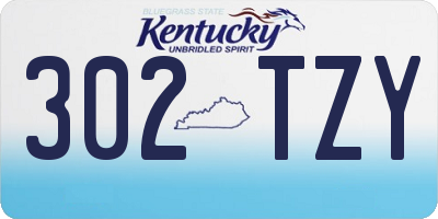 KY license plate 302TZY