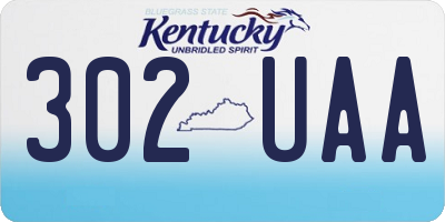 KY license plate 302UAA