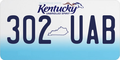 KY license plate 302UAB