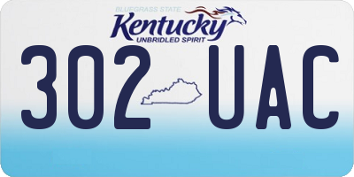 KY license plate 302UAC
