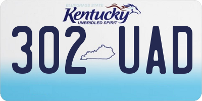 KY license plate 302UAD