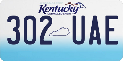 KY license plate 302UAE