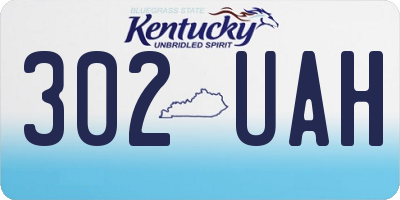 KY license plate 302UAH