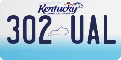 KY license plate 302UAL
