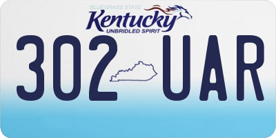 KY license plate 302UAR