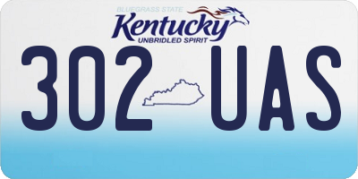 KY license plate 302UAS