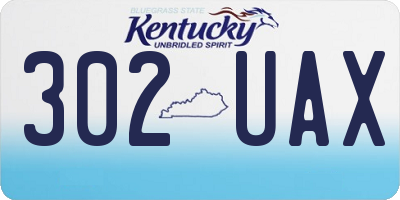 KY license plate 302UAX
