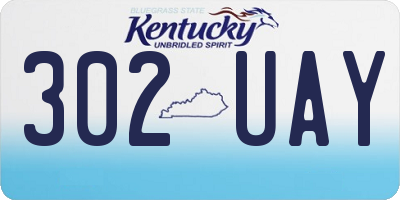 KY license plate 302UAY