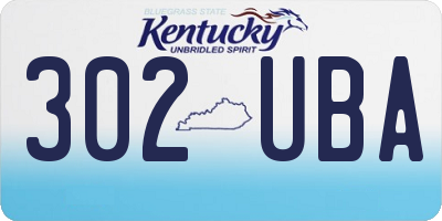 KY license plate 302UBA