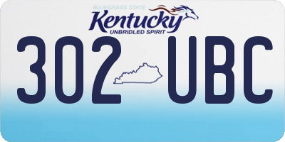 KY license plate 302UBC