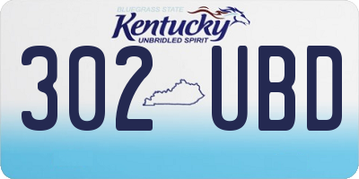 KY license plate 302UBD