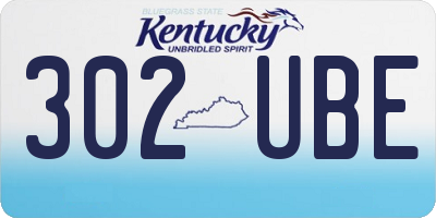 KY license plate 302UBE