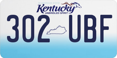 KY license plate 302UBF