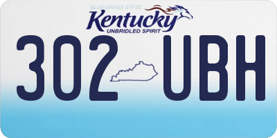 KY license plate 302UBH
