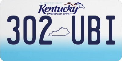 KY license plate 302UBI