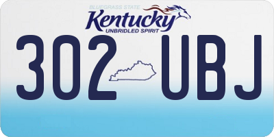 KY license plate 302UBJ