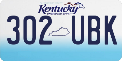 KY license plate 302UBK